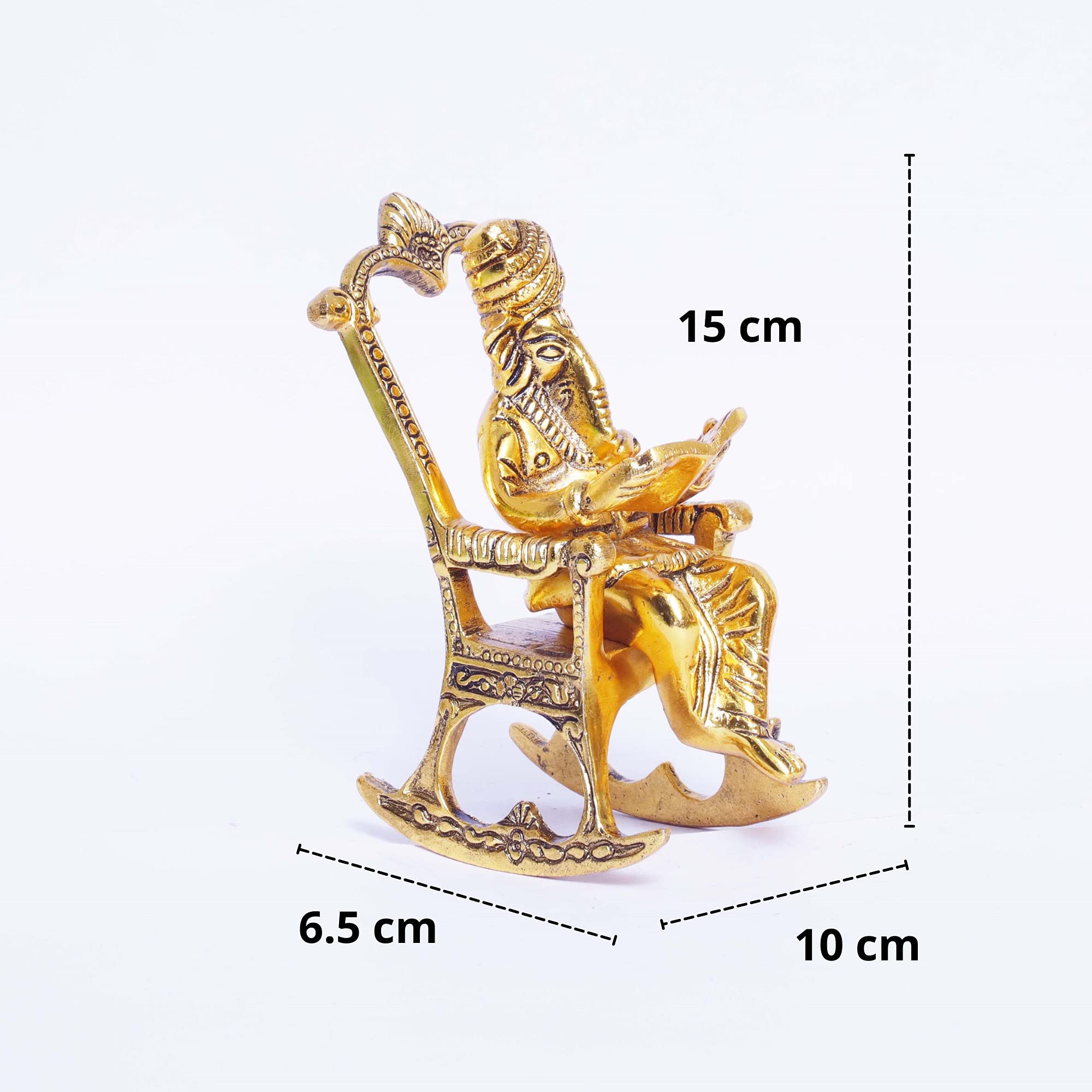 Dreamkraft Metal Chair Ganesh Ganpati Idol With Reading Ramayan Home Decoration And Gifts For Your Love Once